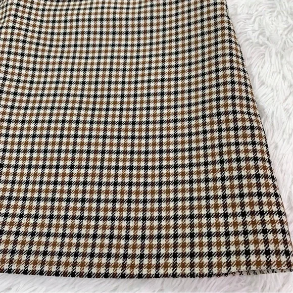NWT Bouchra Jarra Paris 3/4 sleeve 100% wool houndstooth shift dress crew neck